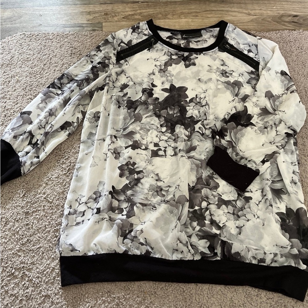 Lane Bryant sheer floral blouse
